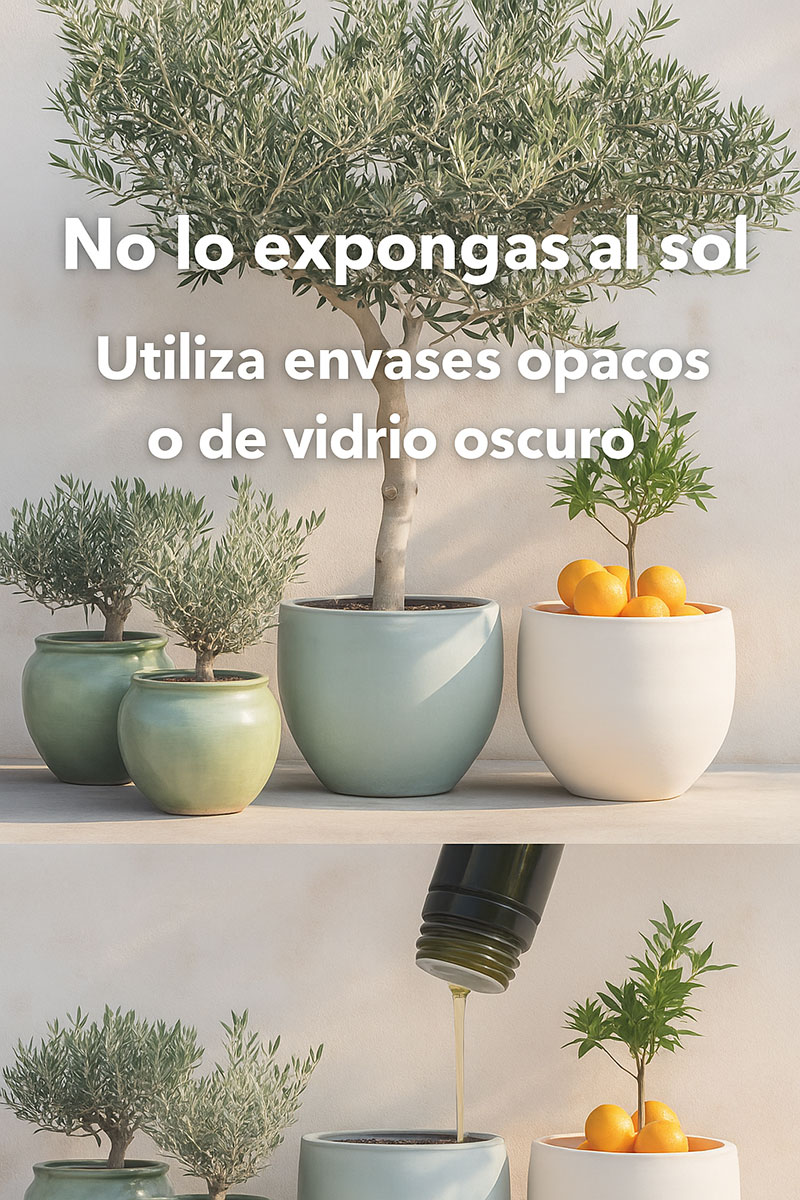 CÓMO CONSERVAR TU ACEITE DE OLIVA EN VERANO  (Y NO PERDER NI UNA GOTA DE CALIDAD)